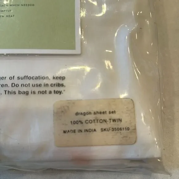 COPY - Pottery barn kids dragon bedding twin set,  new with tags. Embroidered r… - Picture 5 of 6